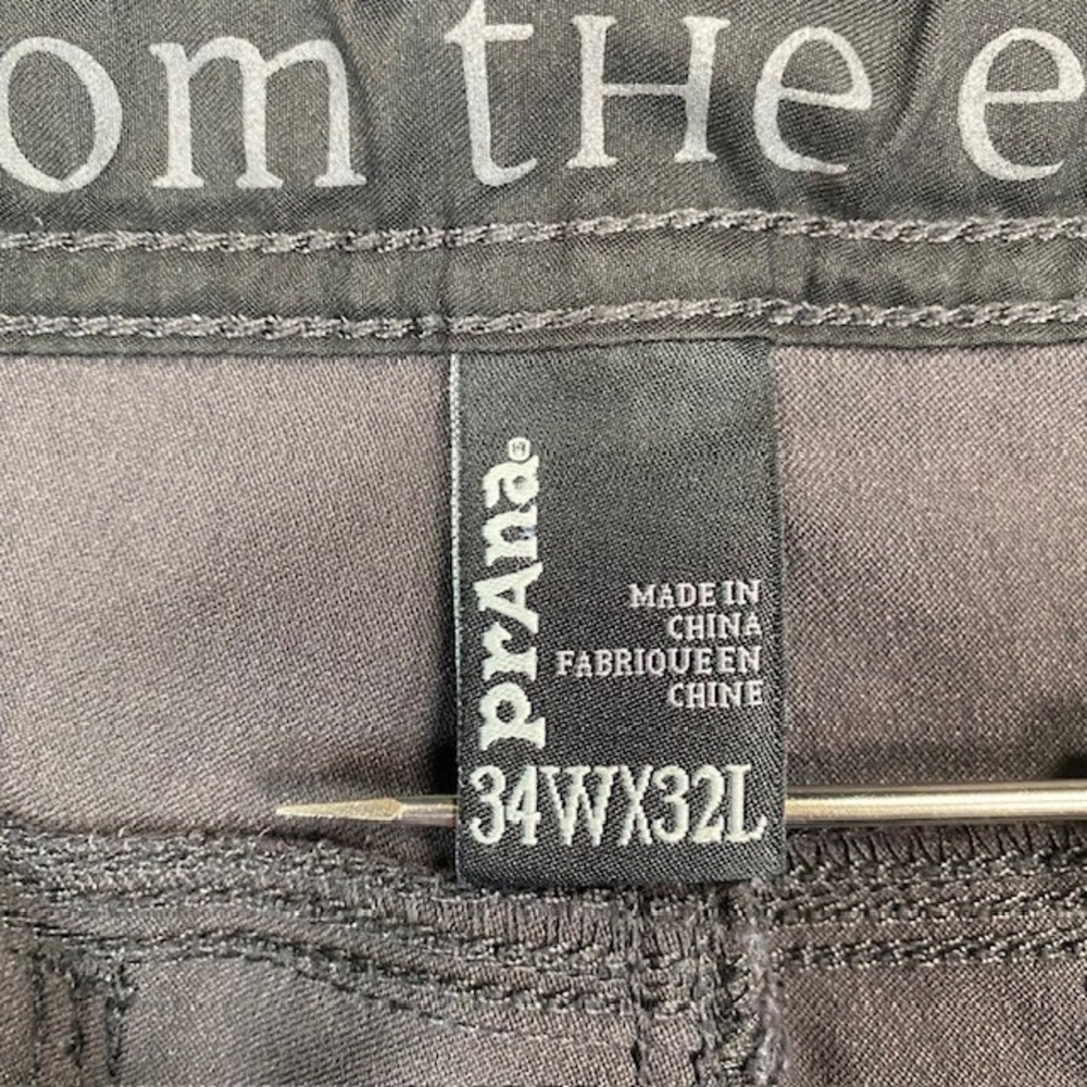 Prana Zion Mens 34x32 Charcoal Gray Hiking Cargo Pants Straight Leg M4ST32116 - Picture 2 of 10